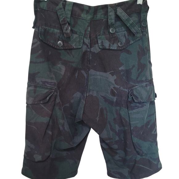 Camo Cargo Shorts - 26"W - 11" Inseam - Dark Navy & Teal - Multi-Pocket Utility - Picture 2 of 3